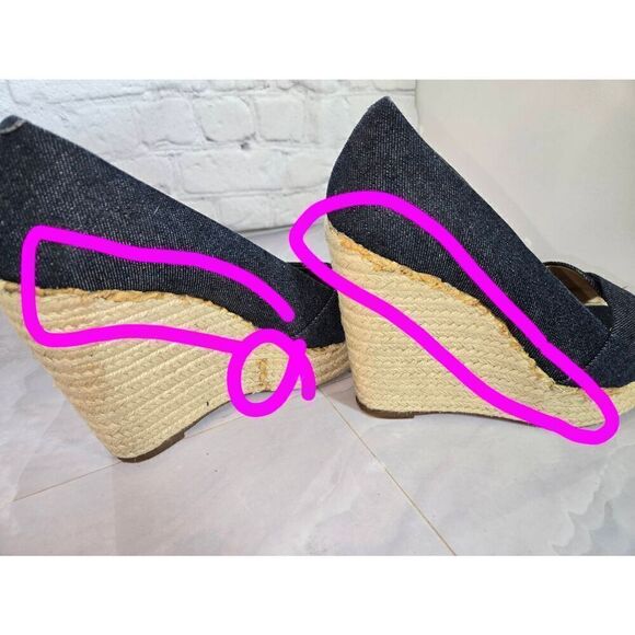 Vince Camuto Womens Size 8M Denim Rope Wedge Sandal - Picture 7 of 10